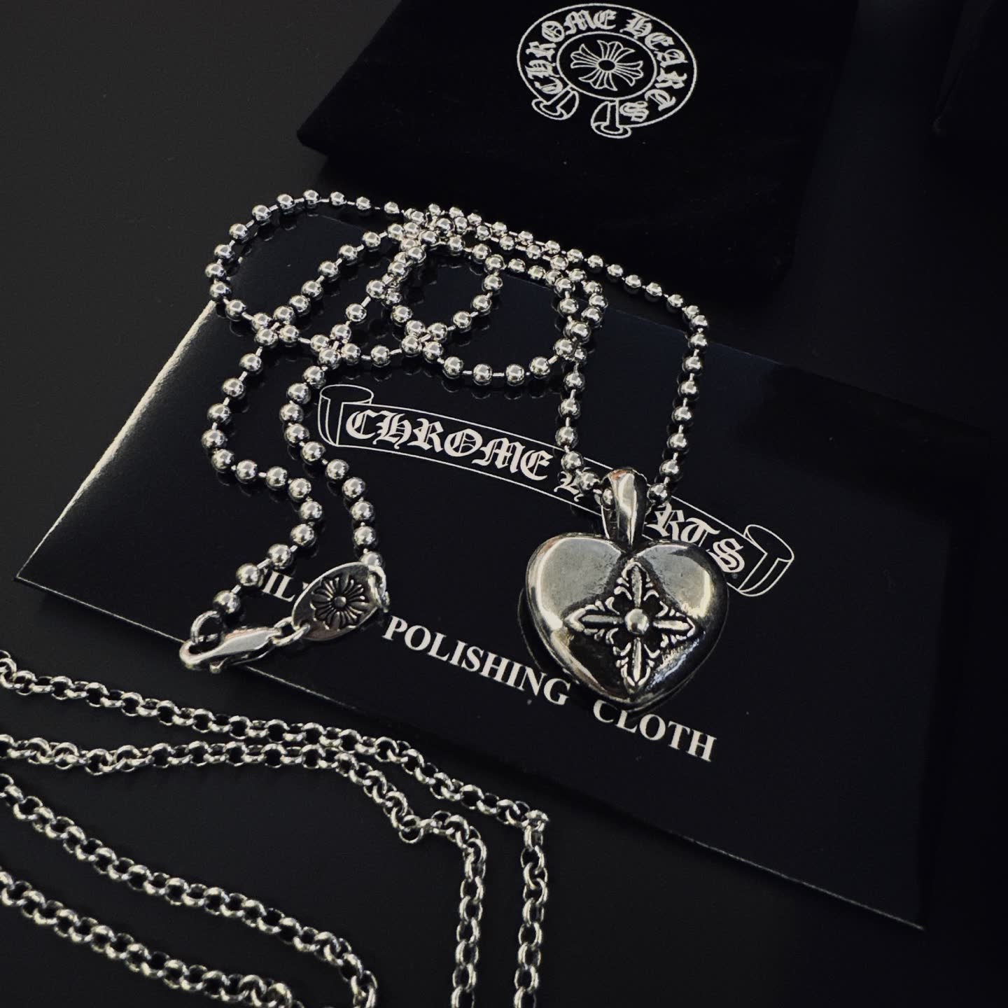 Chrome Hearts Silver Heart Locket Necklace
